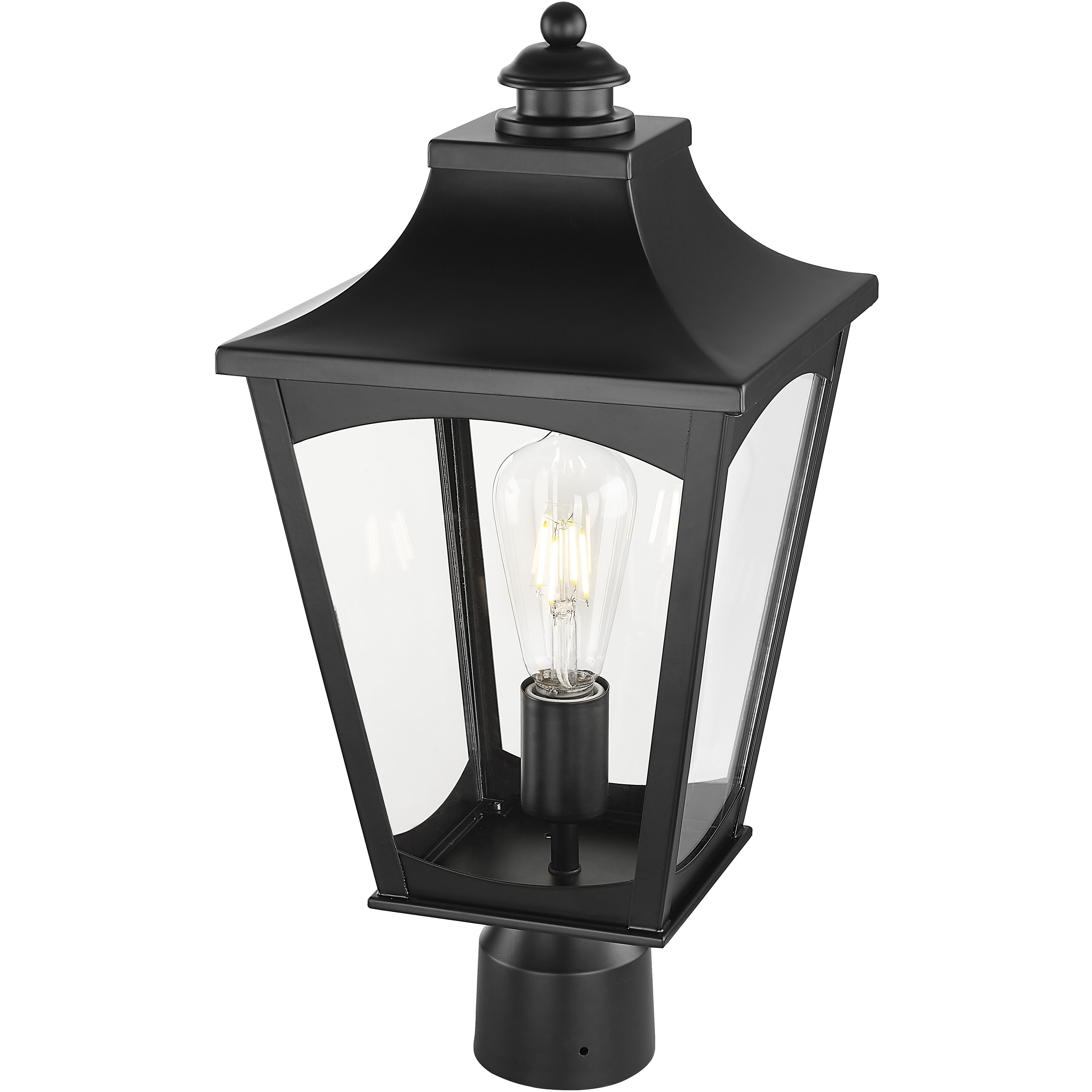 Curry 1 Light 19.5 inch Powder Coated Black Outdoor Post Lantern